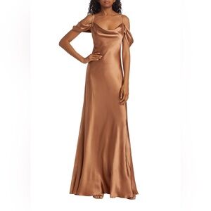 L'AGENCE Kenna Silk Off-The-Shoulder Maxi Dress